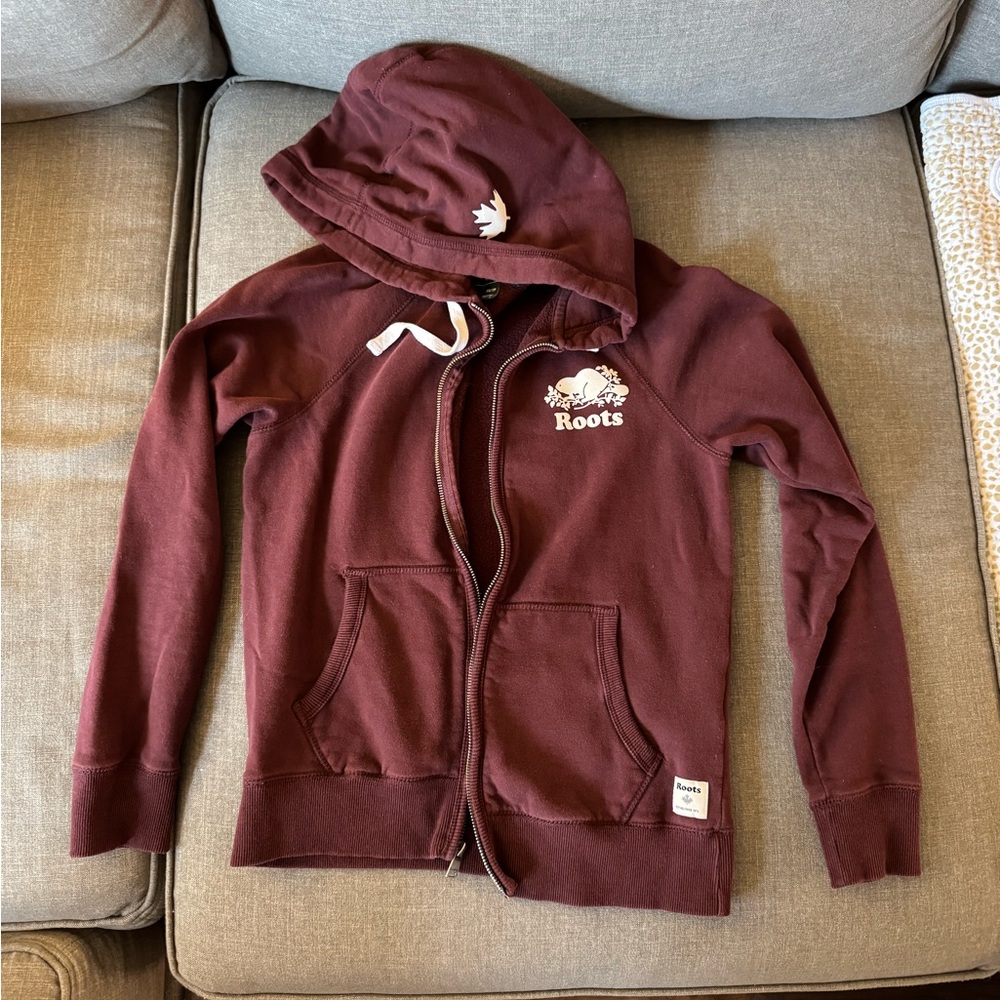 Roots Maroon Hoodie with Logo Patch